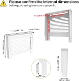 FATIVO High 100cm Radiator Cover MDF White Horizontal Slats view 2