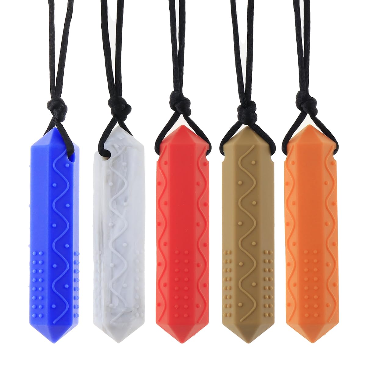 Sensory Chew Necklace, Chewlery Necklace for Kids, Biting Toys for Autistic Children, Chewing Pendant for Boys and Girls, ADHD Relief, Concentration and Calming Tool
