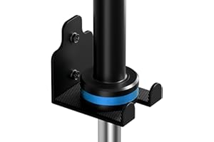 ZGJWJYUU Barbell Wall Holder,Olympic Hanger,Garage Gym Bar Wall Rack,Vertical Barbell Mount Rack,Space Saving Commercial or Home Gym Accessory,Holds Under 33mm Bar Size(Black)