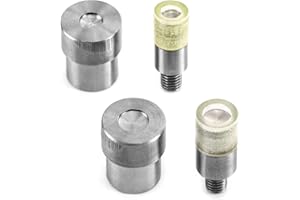 QWORK Handmade Manual Press Machine, 2 Pair Mini Manual Machine Dies Stud Rivet Setter Punch Puncher Dies (8mm + 10mm Diamete