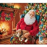 Mobicus 5D DIY Diamond Painting by Number Kits，Sleeping Santa Claus(16X12inch/40X30CM)