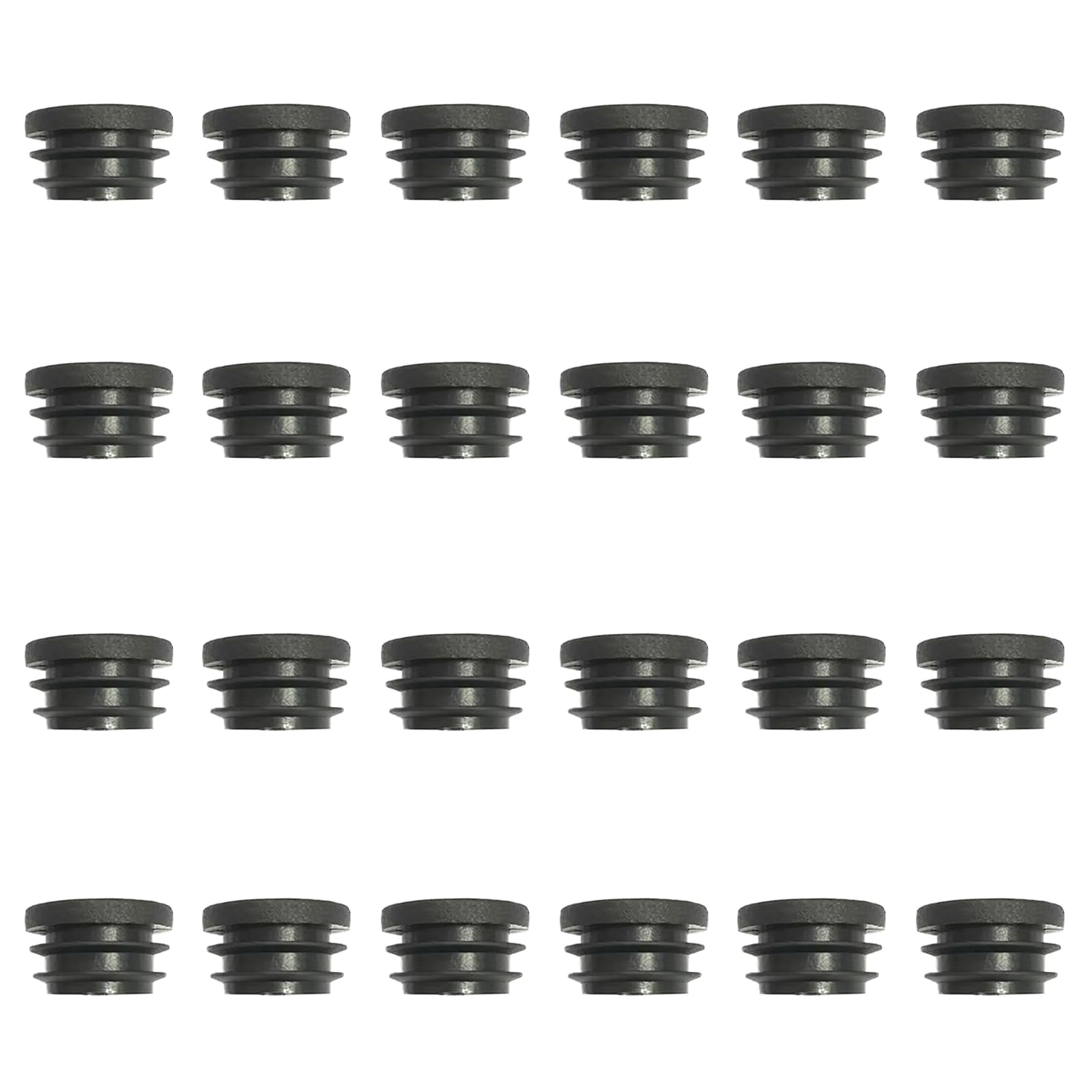 22MM Round Plastic Plugs,Round Plastic End Caps in 24pcs,Chair Leg Pipe Tube Insert Blanking Cover,End Cover Caps for Furniture,Tables,Chairs