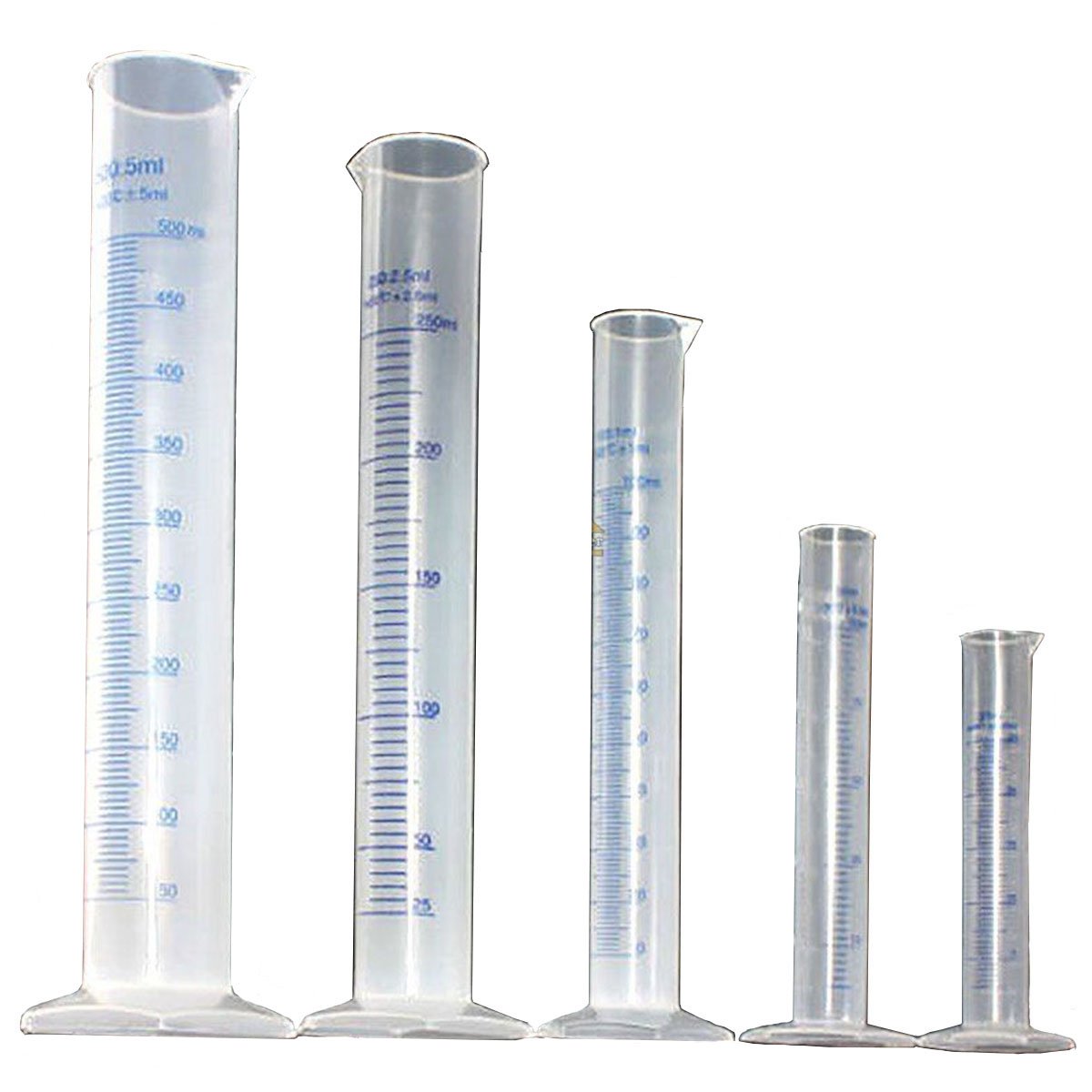 5pcs Graduated Cylinder Measuring Cylinder Plastic Liquid Measuring