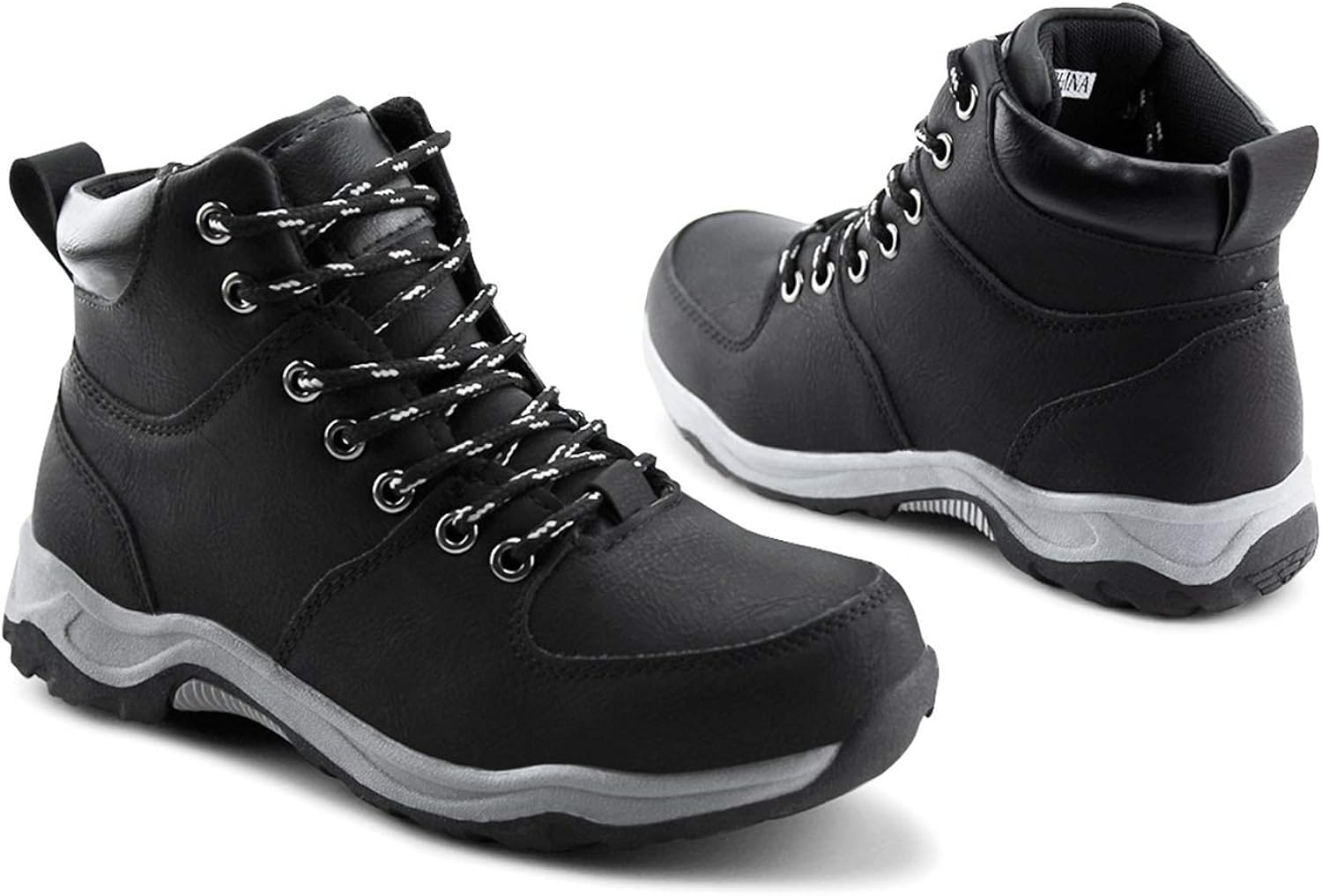 boys black work boots