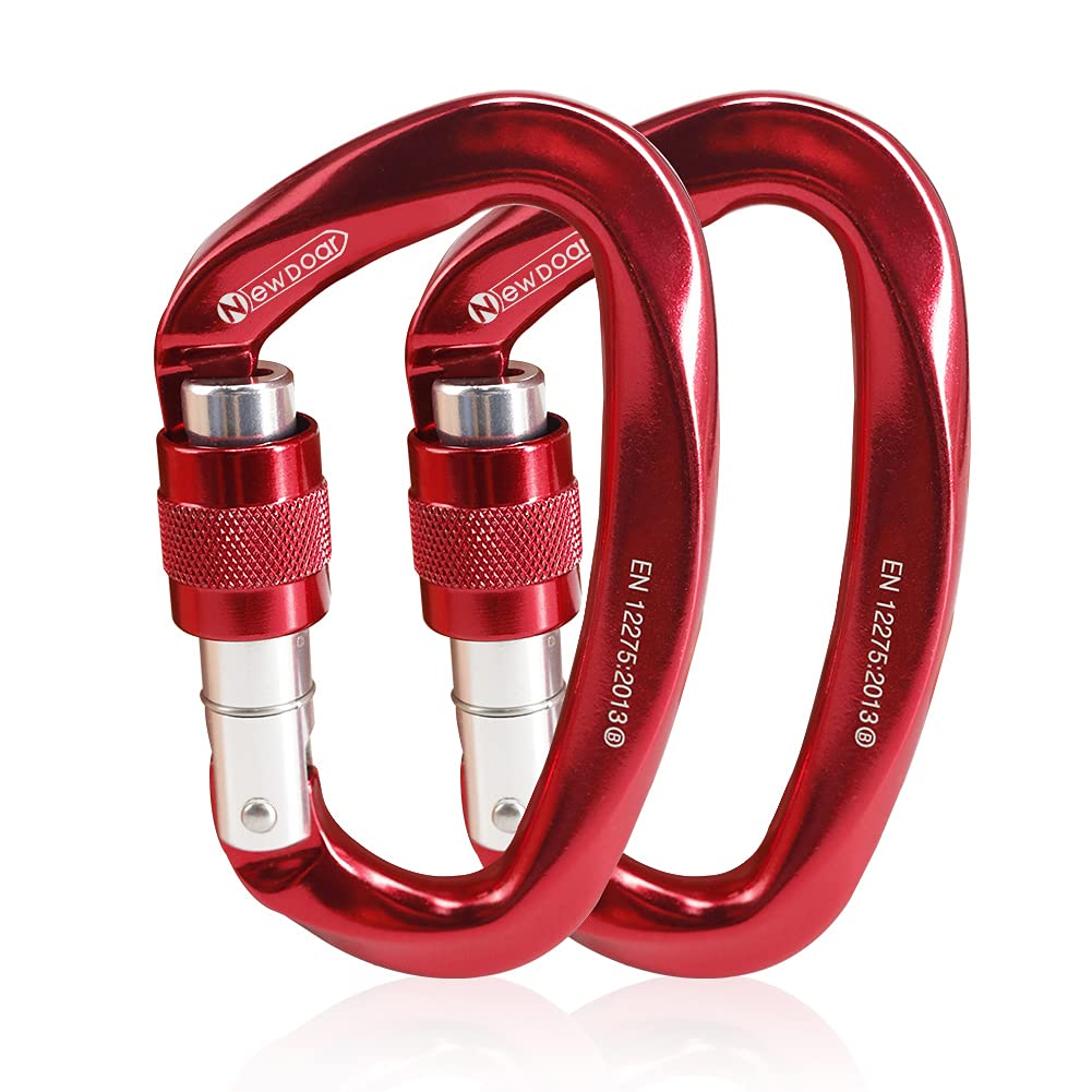 NewDoar Heavy Duty Locking Clips 24KN/5400lbs,Screwgate Locking for Keychain Dog Leashes&Harness, Heavy Duty Clips for Camping, Hiking, Swing, Hammock