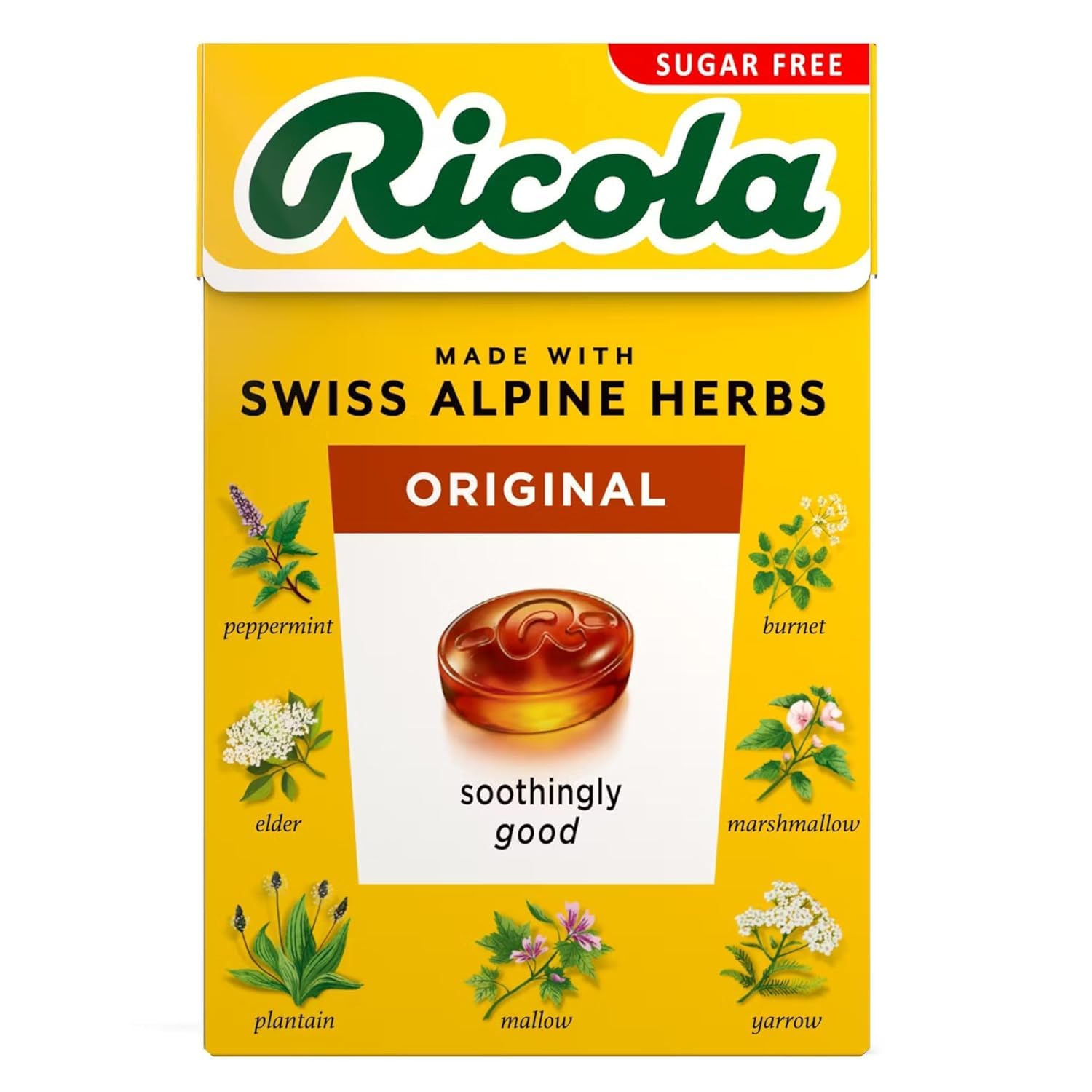 Ricola Swiss Sugar Free Herb with Stevia Herbal Drops 45g (Pack of 10)