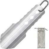 PLACHIDAY 3-in-1 Ultralight Backpacking Trowel, Durable Aluminum Shovel &amp; Potty Tool with Ergonomic Handle for Hiking &amp; Survival(Silver)