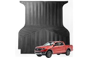 Puermto Bed Mats Compatible with 2019-2023 Ford Ranger Crew Cab Bed Mat 5ft Short (59.8in-60.5in) Bed, All Weather Protection Waterproof Accessories Truck Bed Mats Bed Liners FR01