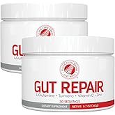 Silver Fern Gut Repair - Digestive Health Supplement Powder - L-Glutamine, Curcumin, Zinc & Ascorbic Acid (2 Tubs - 60 Servings)