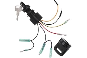 STYLEMAFIA Boat Ignition Switch with Key fit for Mercury Mariner Outboard Motor Control Box with 2 Keys 6 Wire Connectors 3 Position - Replace Mercury Ignition Switch 87-17009A5 87-17009A2