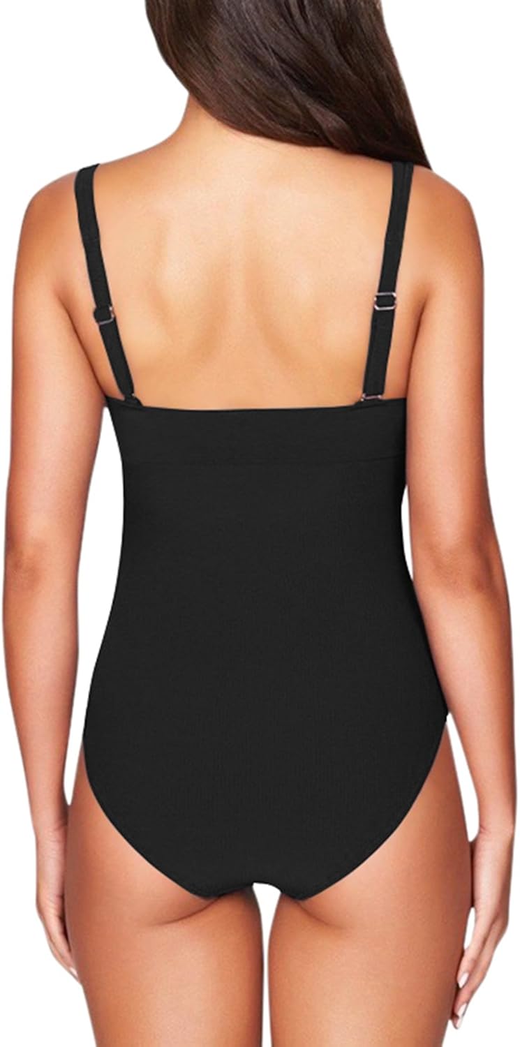 square neck one piece bathing suit