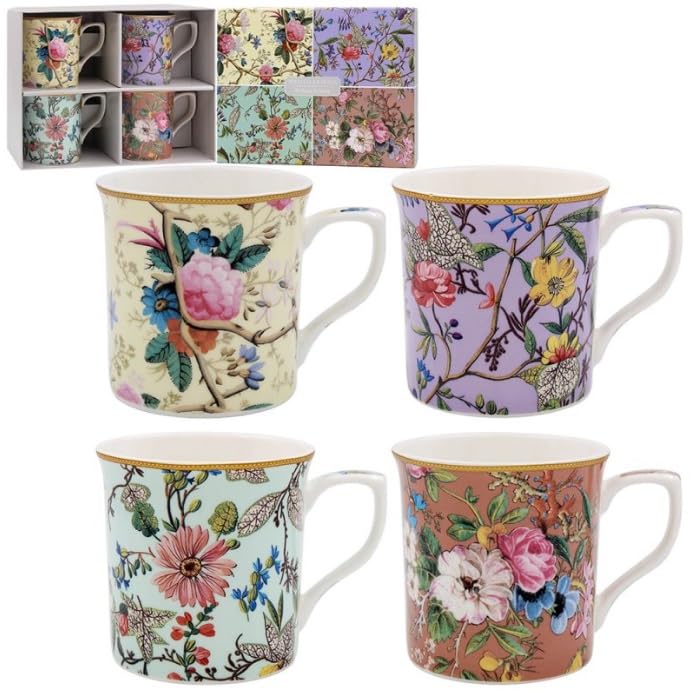 Lesser & Pavey William Kilburn Mugs Set of 4 | Ceramic Coffee Mugs Set for Home or Work | Premium Design Mugs Set for All Occasions | Lovely Mugs for Tea, Coffee & Hot Drinks - William Kilburn