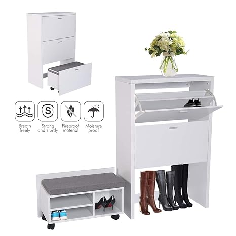 Neutone Shoes Storage Cabinet Cupboard With Shoes Bench For