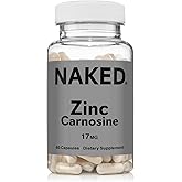 Naked Zinc Carnosine - Gut Lining, Immune Function and Stomach Support Supplement, Vegan, Gluten-Free, 17mg - 60 Capsules