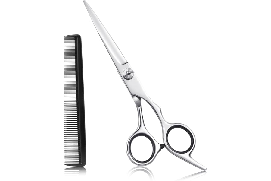 ESVIENS Hair Cutting Scissors, 6.5″ Stainless Steel Barber Haircut Shears for Men/Woman, Professional Trimming Scissors Kit for Salon and Home Use, Sharp Edge for Precise Cutting