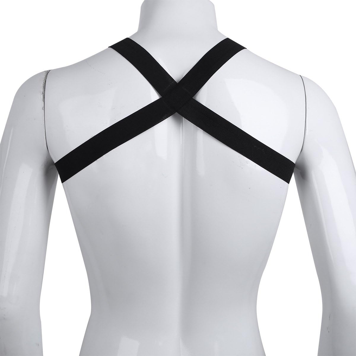 CHICTRY Men's Strong Nylon Shoulder Support Brace Body Chest Costumes (X Shape Black) - Image 5