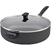 Farberware Dishwasher Safe Nonstick Jumbo Cooker/Saute Pan with Helper Handle - 6 Quart, Black