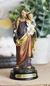 Ebros Colorful Saint Joseph Carrying Child Jesus Decor Figurine 5