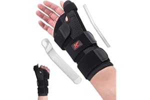 Wrist Support Brace with Thumb Stabilizer – Adjustable Sports Wrist Wrap for Left Hand – Breathable & Comfortable for Daily U
