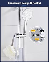 YEAUPE Shower Head Holder 360° Adjustable Chrome Plated 16-28mm Rail view 3