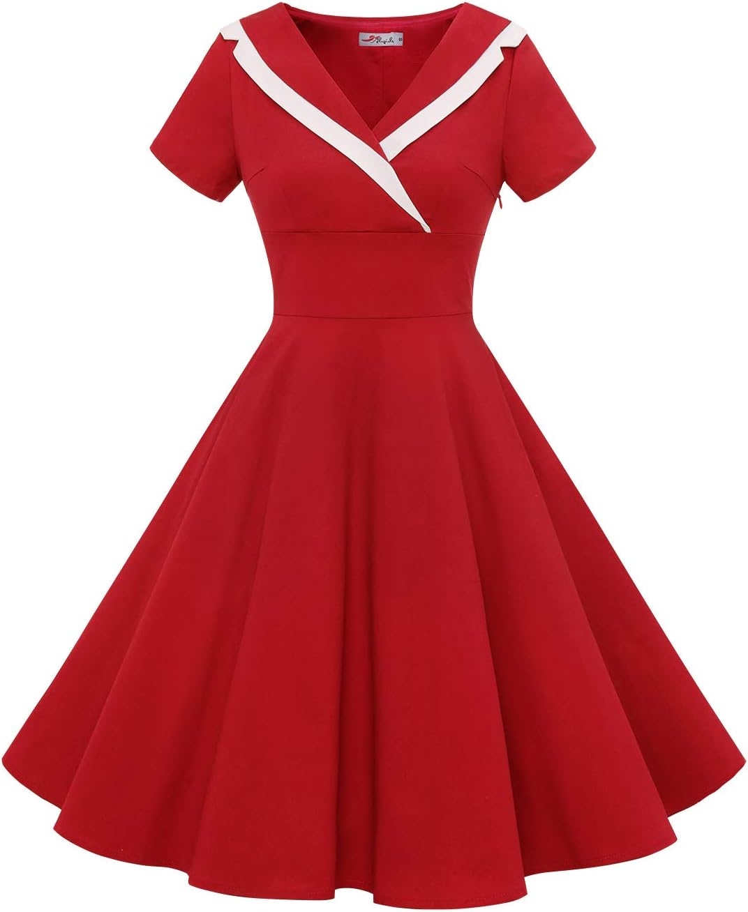 ALAGIRLS Women's 1950s Vintage Rockabilly Dress Swing Cocktail Party Sailor Dress Pockets