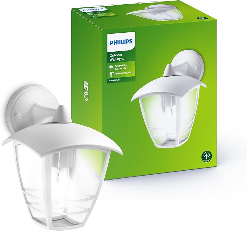 Philips MyGarden Creek Outdoor Wall Light White 60W E27