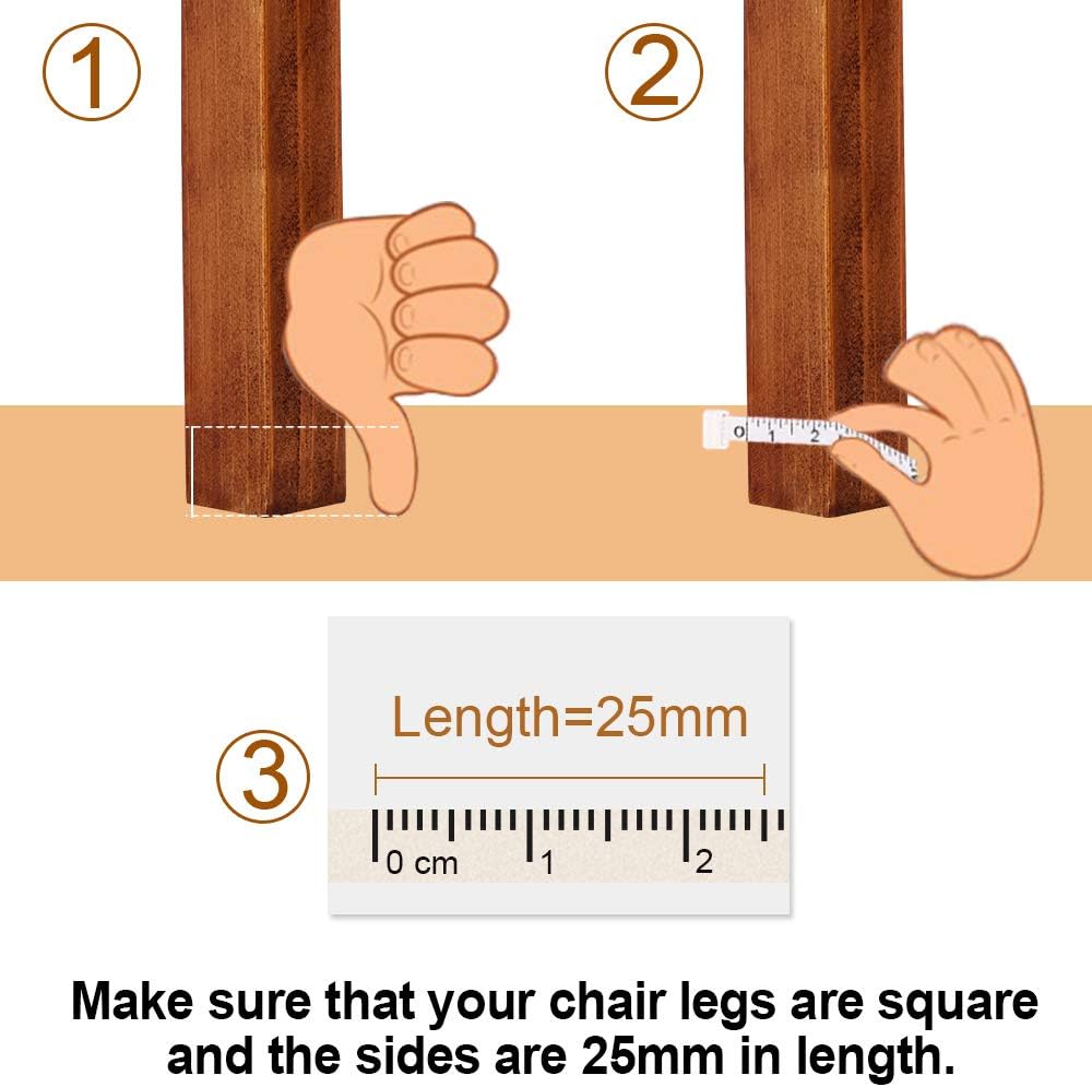 16Pack Chair Leg Floor Protectors Rectangular Fit Length 115/16 to 21