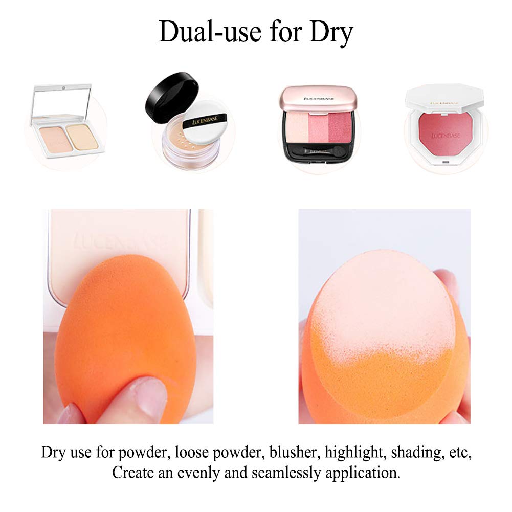 BAIMEI Makeup Sponges with Kabuki Foundation Brush, Latex-Free, Dry or Wet Dual Use, Professional Blender Beauty Sponge for Powder, Cream and Liquid Foundation Application (2 Sponges + 1 Brush) : Beauty