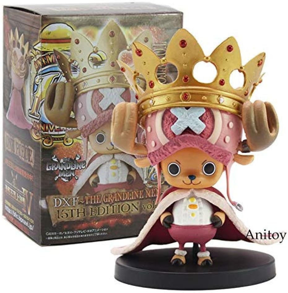 YanZiHuFuPin Anime One Piece DXF The Grandline Men The 15th Edition Vol 4 Tony Tony Chopper with PVC Crown Figure Collectible Model Toy 8cm