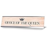 Office of the Queen, Classy Design, Novelty Nameplate Desk Sign (2 x 8")
