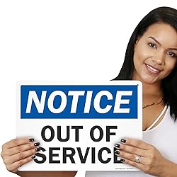 SmartSign "Notice - Out Of Service" Sign | 10" x