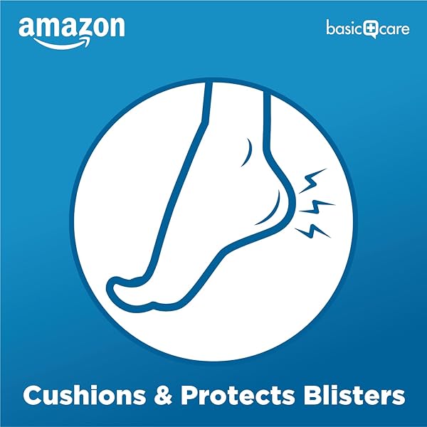AMAZON BASIC CARE EXTREME HYDROCOLLOID GEL BLISTER CUSHION BANDAGES, SELF-ADHESIVE, REDUCES RUBBING & FRICTION, LONG-LASTING MULTI-DAY USE, 1.65 IN X 2.67 IN, 10 CT