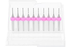 HARFINGTON 10pcs PCB Drill Bit Set 1/8" Shank 1mm Tungsten Carbide Micro Twist Drill Bits Tools for Print Circuit Board Jewelry Plastic Wood Soft Metal