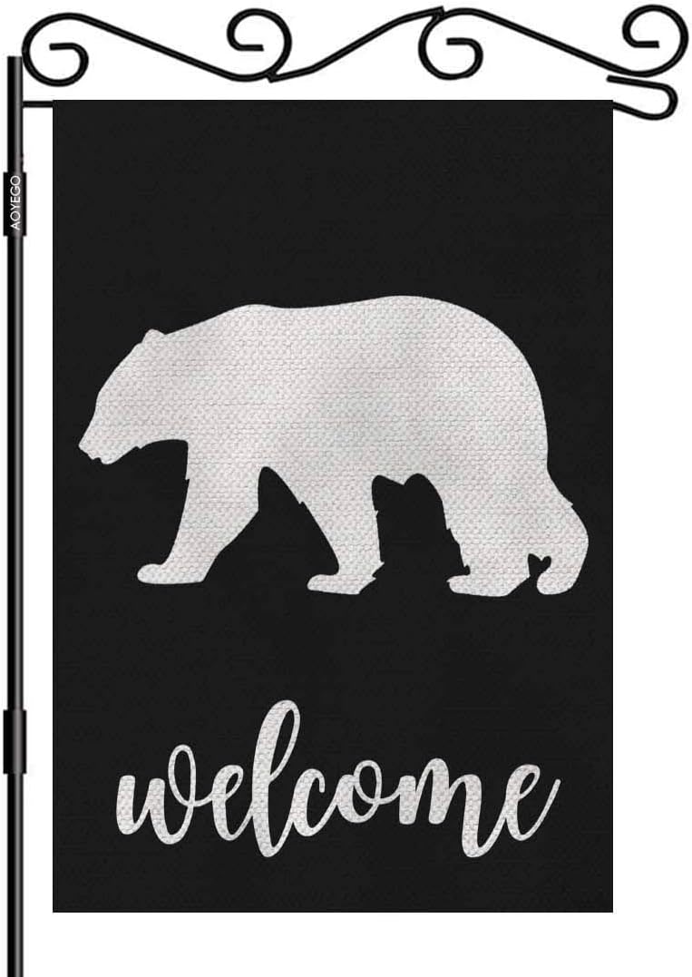 AOYEGO Bear Welcome Garden Yard Flag 12.5