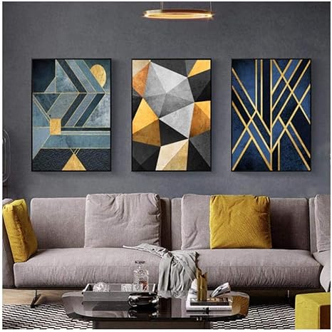 ZAWAGU Leinwand Malerei Poster 3-teiliges Set Bilder Drucke Nordische