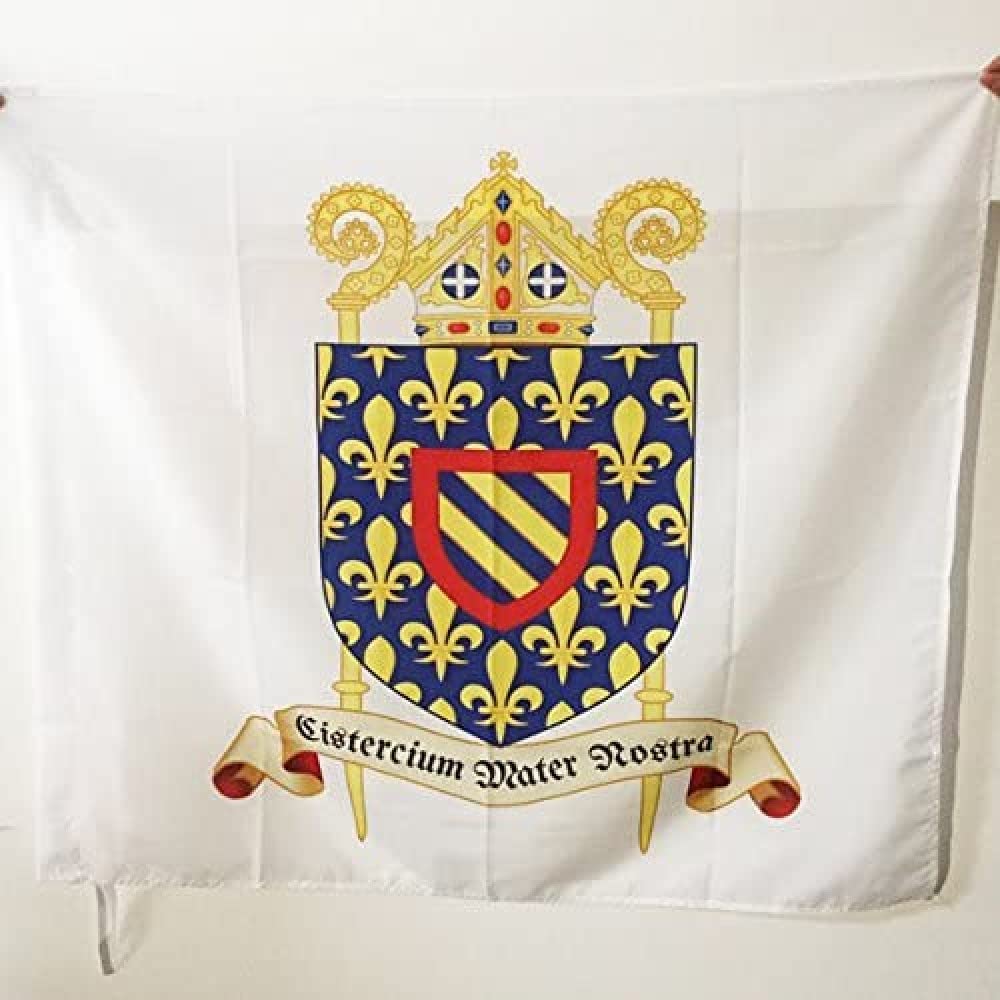 AZ FLAG - Cistercian Order Flag - 3x3 Ft - 100% Polyester Ocist Banner with Sleeve - Fade Resistant - Vivid Colors - 3' x 3' Feet - 90x90 Cm
