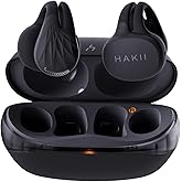 HAKII Open Ear Wireless Earbuds, Bluetooth 5.4 Ergonomic Clip on Bluetooth Earbuds with Stereo Sound/ENC, Touch Control Open Ear Headphones, IPX5 Waterproof Running Headphones for Sports, Fitness