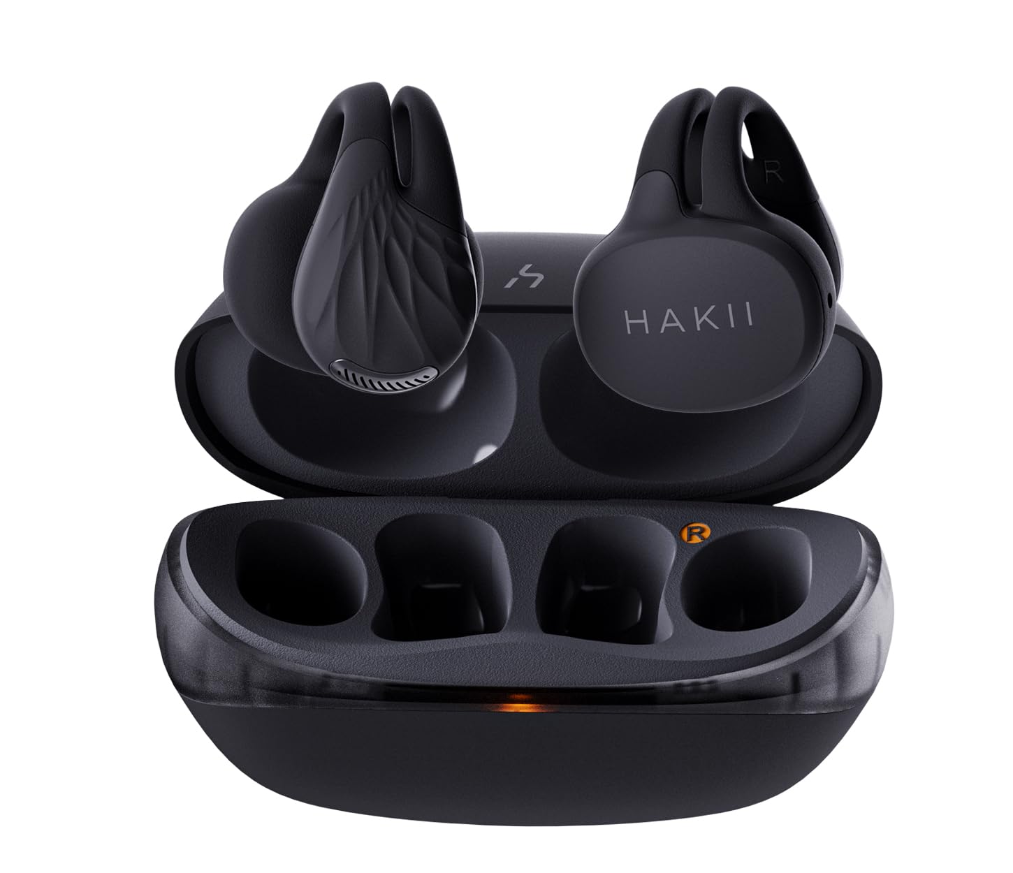 Photo 1 of HAKII Open Ear Wireless Earbuds, Bluetooth 5.4 Ergonomic Clip on Bluetooth Earbuds with Stereo Sound/ENC, Touch Control Open Ear Headphones, IPX5 Waterproof Running Headphones for Sports, Fitness