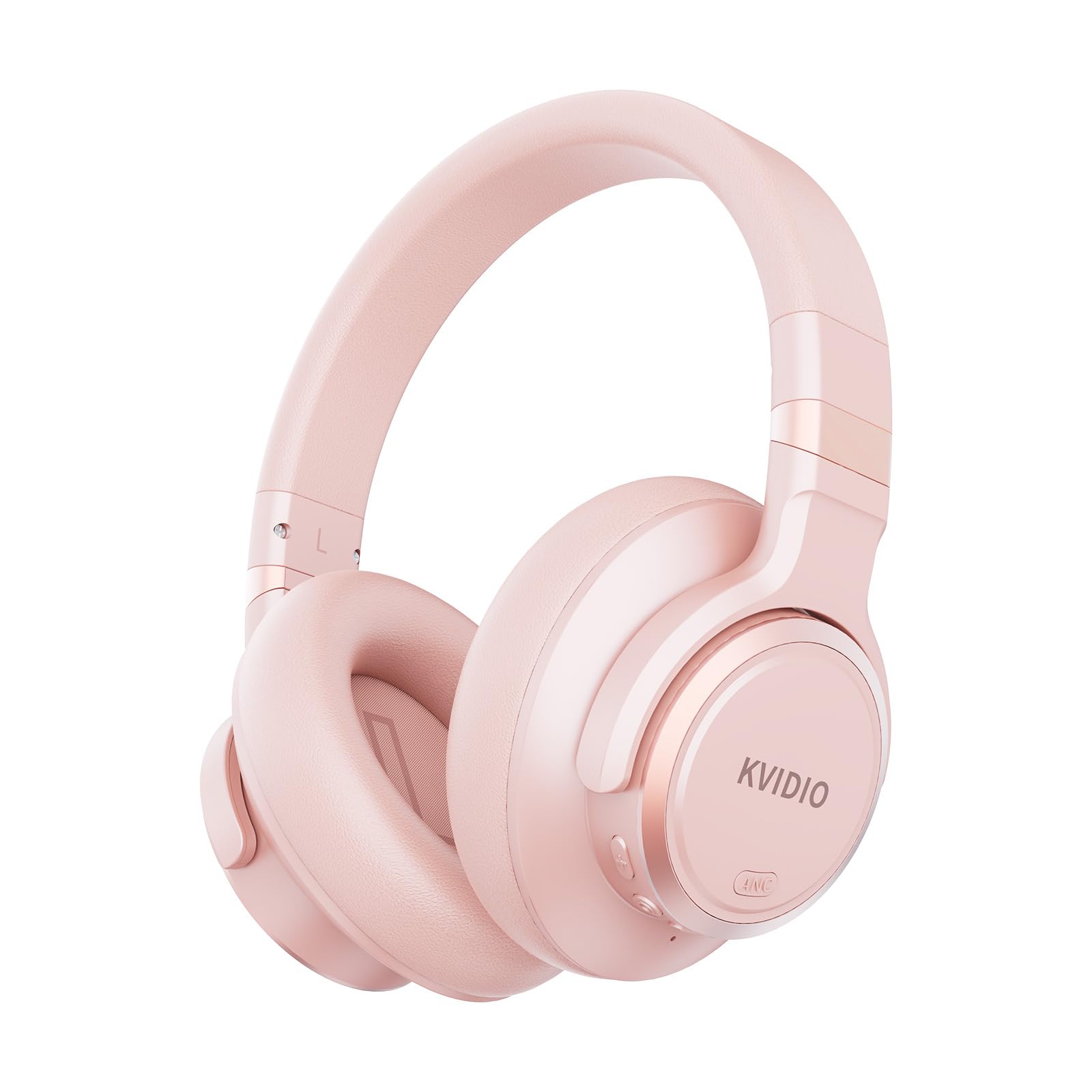 KVIDIO Hybrid Active Noise Cancelling Headphones, Wireless Bluetooth Headphones Over Ear with Mic, 70H Playtime, Transparency Mode, Hi-Fi Stereo Sound, Deep Bass Headsets for Phone PC