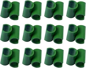 Cabilock 50pcs Green Adjustable Garden Trellis Plant Connector Flower Rattan Plastic Buckle Clip 11mm