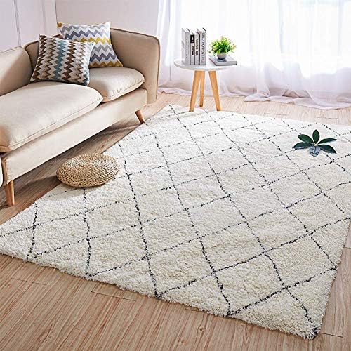 Living Room Rugs, Simple Moroccan Style Carpet Black And White Plaid Non-slip Carpet - Keep Warm In Winter Home - Area Rugs Blanket Office Floor Mat