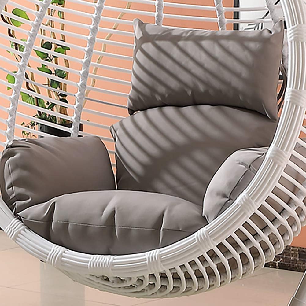 MSM Furniture Waterproof Swing Cushion, Hanging Egg Rattan Chair Wicker Hammock Pad, Balcony Patio Garden-without Stand-gray 65x56x42cm
