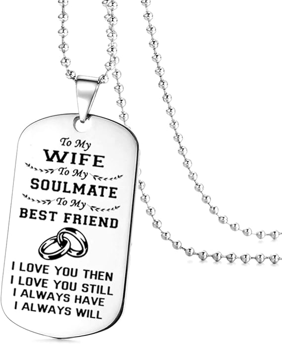 To My Wife Dog Tag Necklace Stainless Steel Personalized