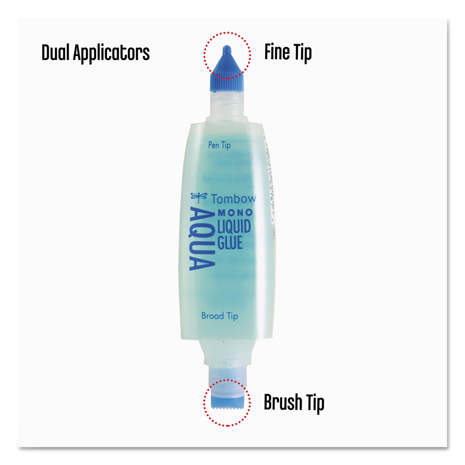 Tombow 52180 MONO Aqua Liquid Glue, 1.69 Ounce, 1-Pack. Dual Tip Dispenser for Precise to Full Coverage Application that Dries Clear.