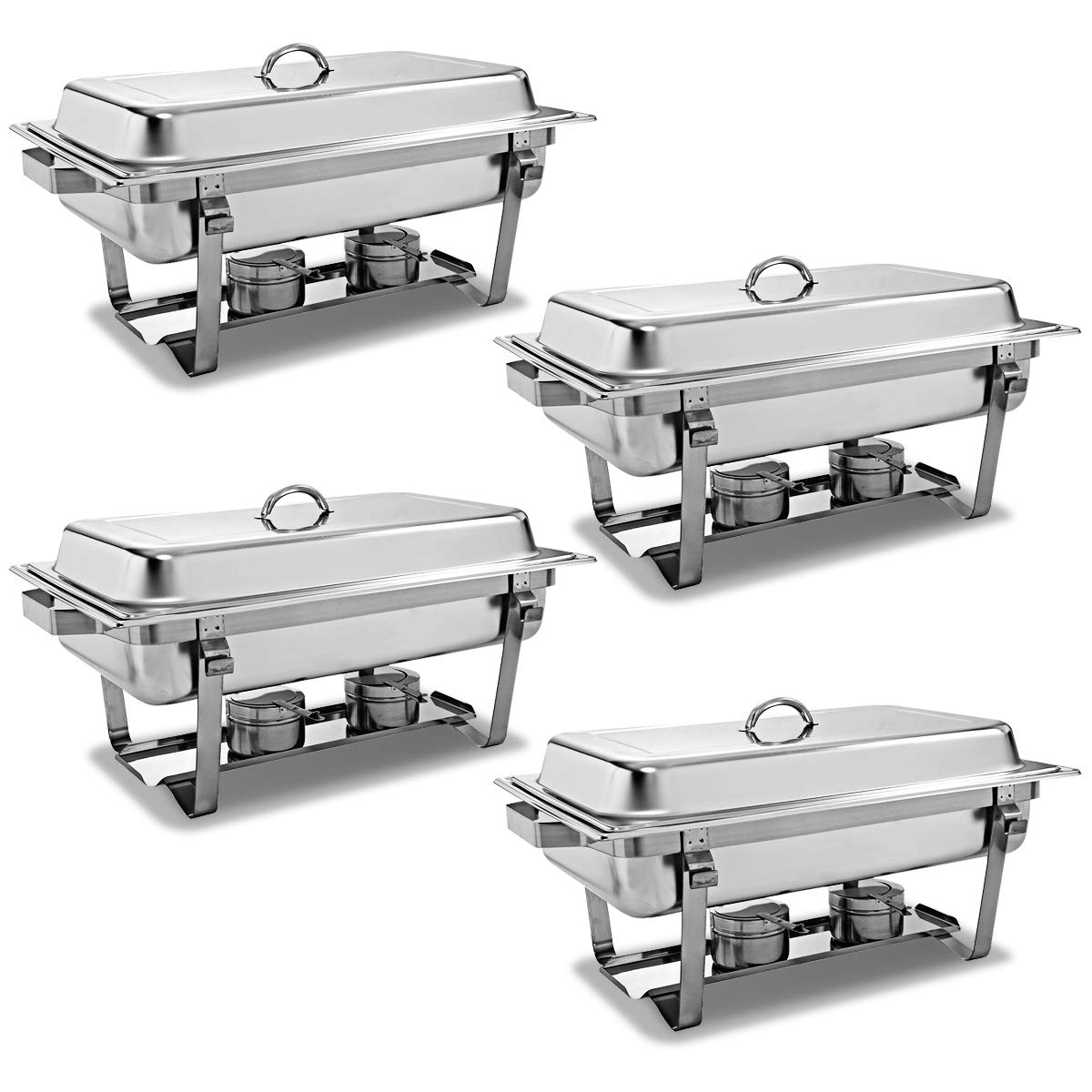 Fuel Holder Giantex 4 Packs Chafing Dish 8 Quart Stainless Steel Chafer