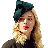 HIMESPORT Wool Felt Flower Fascinator Hats for Women Wedding Cocktail Tea Party Dress Pillbox Hat