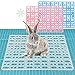 Misyue 2 Pieces Pack Rabbit Mats for Cages Plastic Small Animal Cage Hole Mat Prevent Little pet Skin Disease with 4 Fixed Tabs （Blue