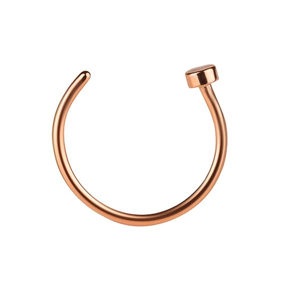 Taffstyle® Nasenpiercing Nasenring Fake Hoop Ring - Roségold/ 0,8mm x 8mm