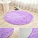 YJ.GWL Fluffy Round Rug Nursery Rug, Purple Circle Rug Kids Rug, 4 x 4 Feet