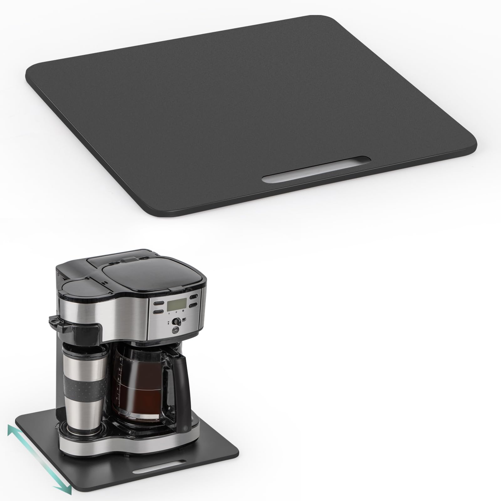 Photo 1 of ANBOXIT Metal Appliance Slider, Sliding Tray for Coffee Maker,360° Effortless Movement,Small Appliance Rolling Tray for Counter, Coffee Pot Slider, Wide - Medium (13"D x 14"W)